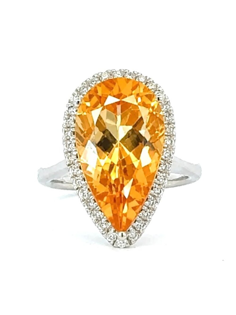 Natural Citrine Diamond Ring Size 6.5 14k Gold 6.53 TCW Certified $4,950 604471